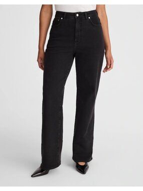 Madewell Curvy WideLeg Jeans W26 Black High Rise Magic Pockets Minor Flaw Staple
